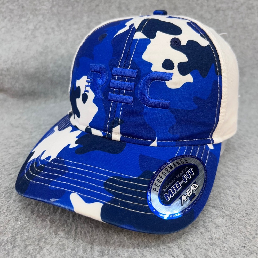 The Rec Hat Mens Blue Ahead Performance Camo Mesh Adjustable Cap OSFM